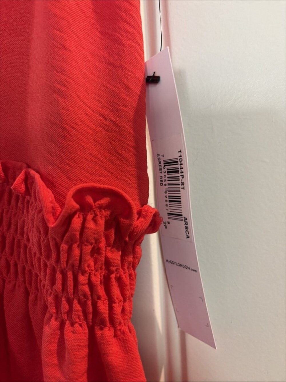 Maggy London Womens Brooke Ruffle Neck Sleeveless Maxi Dress Red Size 2 Petite - Picture 3 of 5